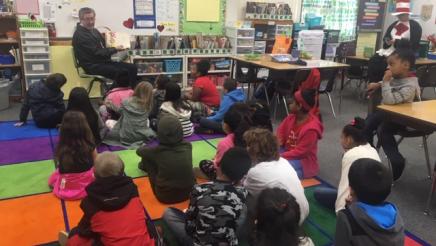 Thrilled to read Fox in Socks by the esteemed Dr. Seuss to the 1st and 2nd grade students of Cameron Ranch Elementary, in Carmichael.  Dr. Seuss reminds us that no matter our experience in reading, practice is important.  To this day, I still get all those ticks and clocks mixed up with the chicks and tocks! 