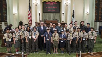 Assemblymember Cooley photo with the Boy Scouts of America